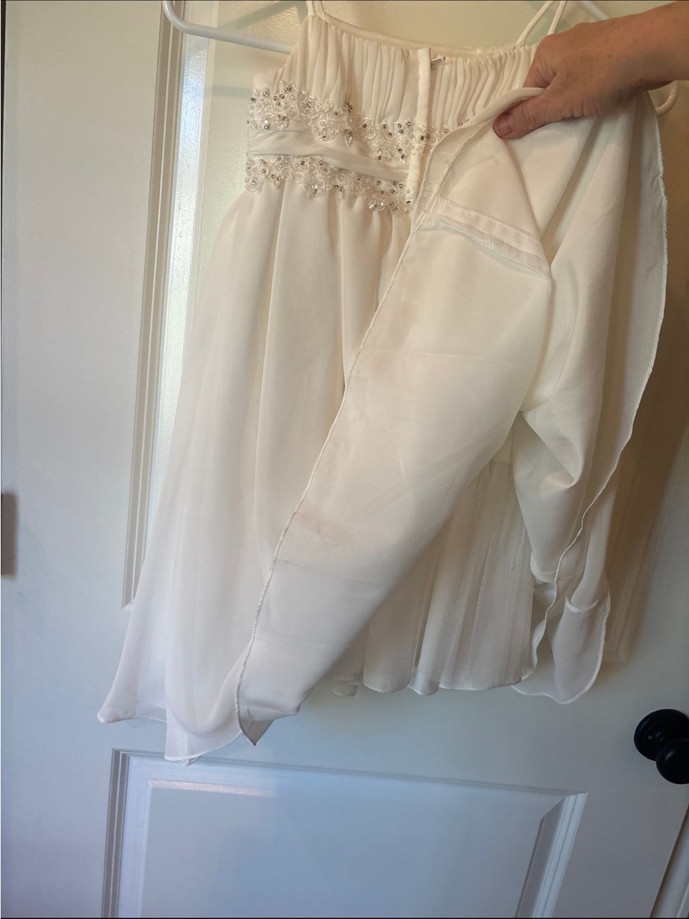Girls Ivory Spaghetti-Strap Flower Girl Dress - Picture 8 of 8